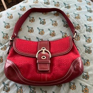 Early 2010 red coach shoulder bag